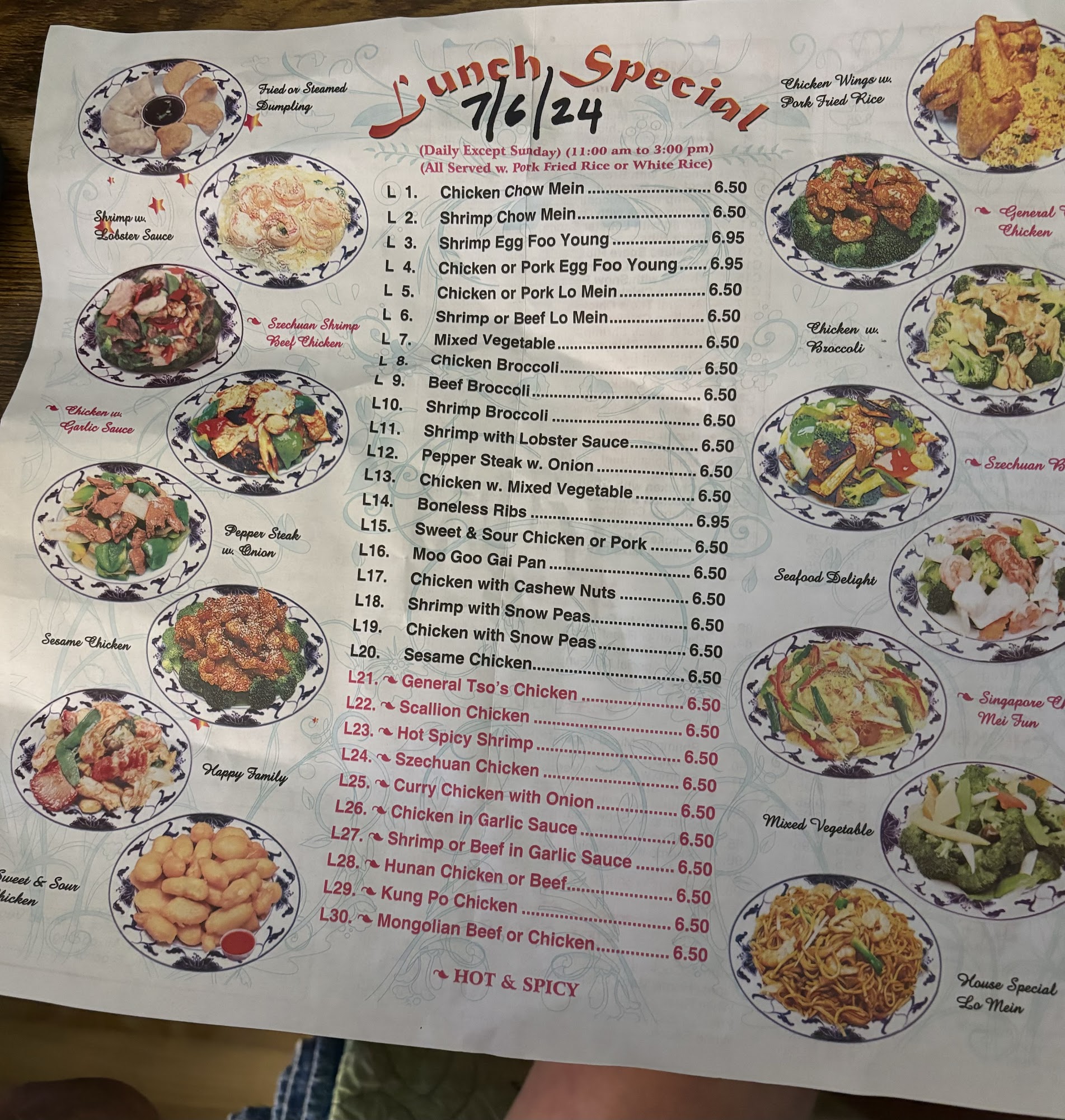Chef King Menu
