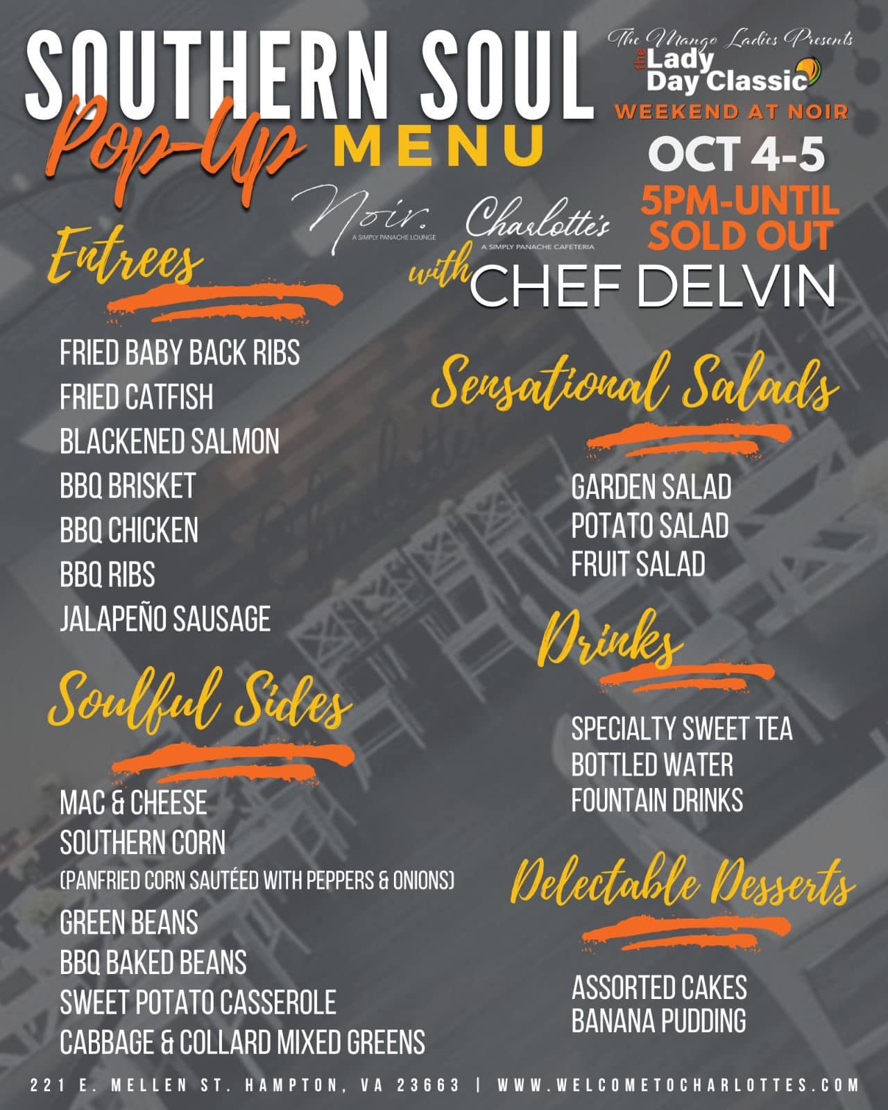 Charlotte's: A Simply Panache Cafeteria Menu