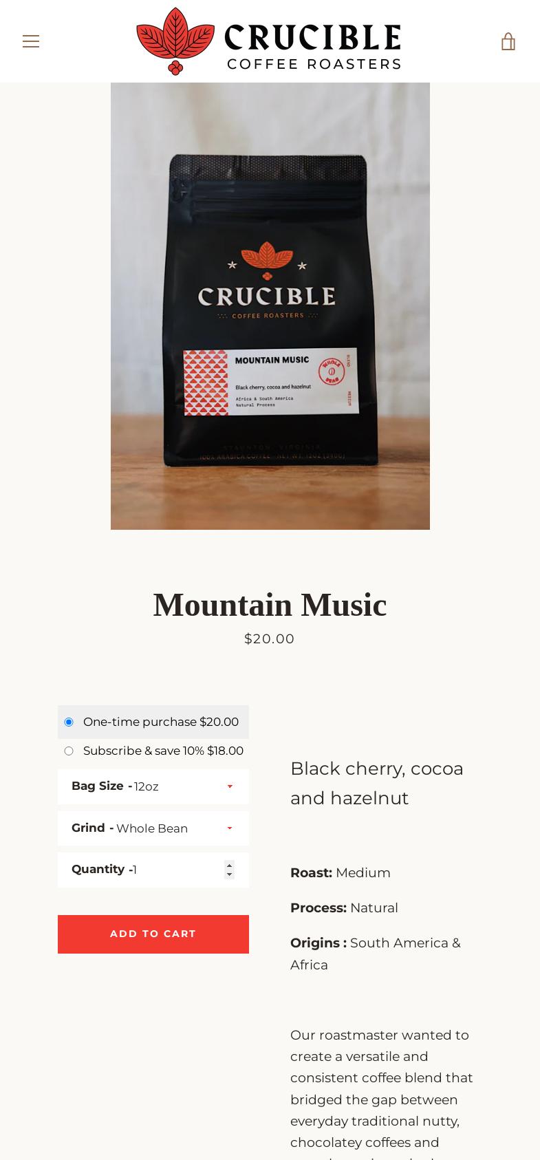 Crucible Coffee x Agora Menu