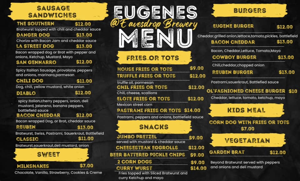 Eugene's Sausage & Fries Menu
