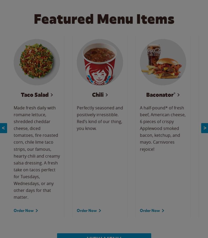 Wendy's Menu