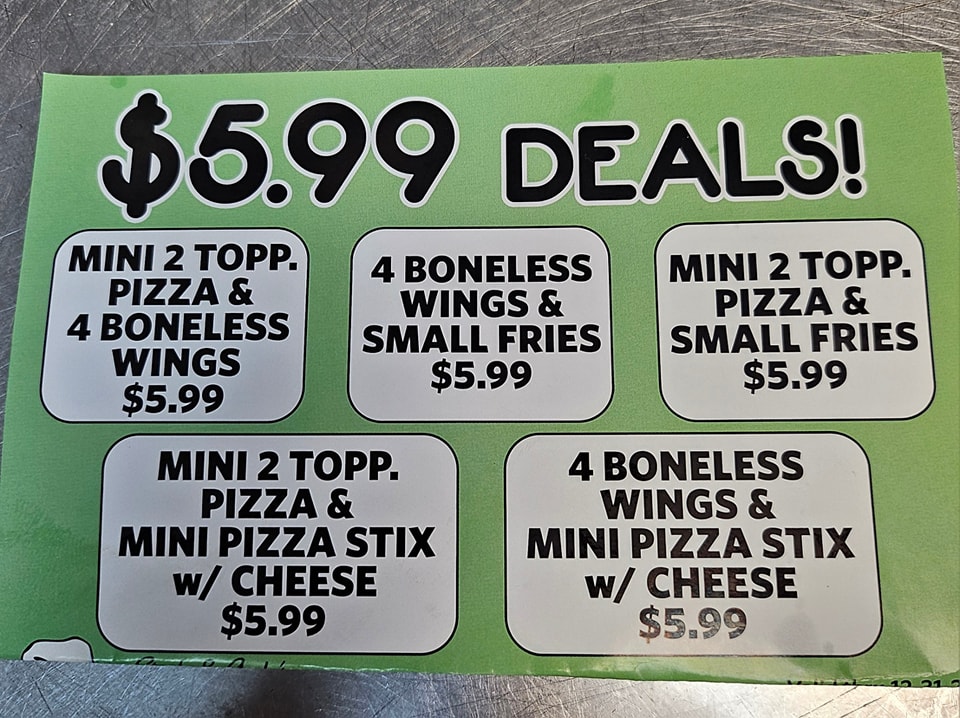 Pizza Plus Menu