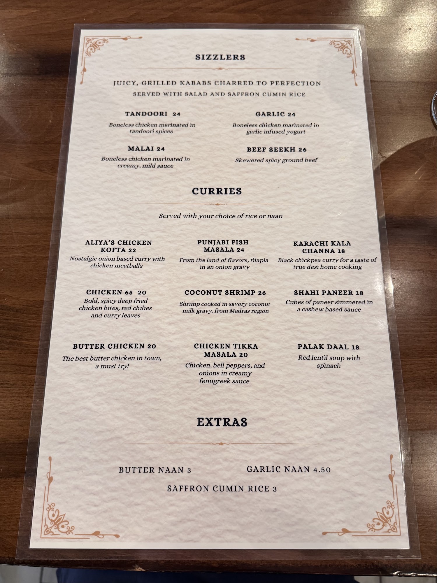 The Biryani Corner Menu