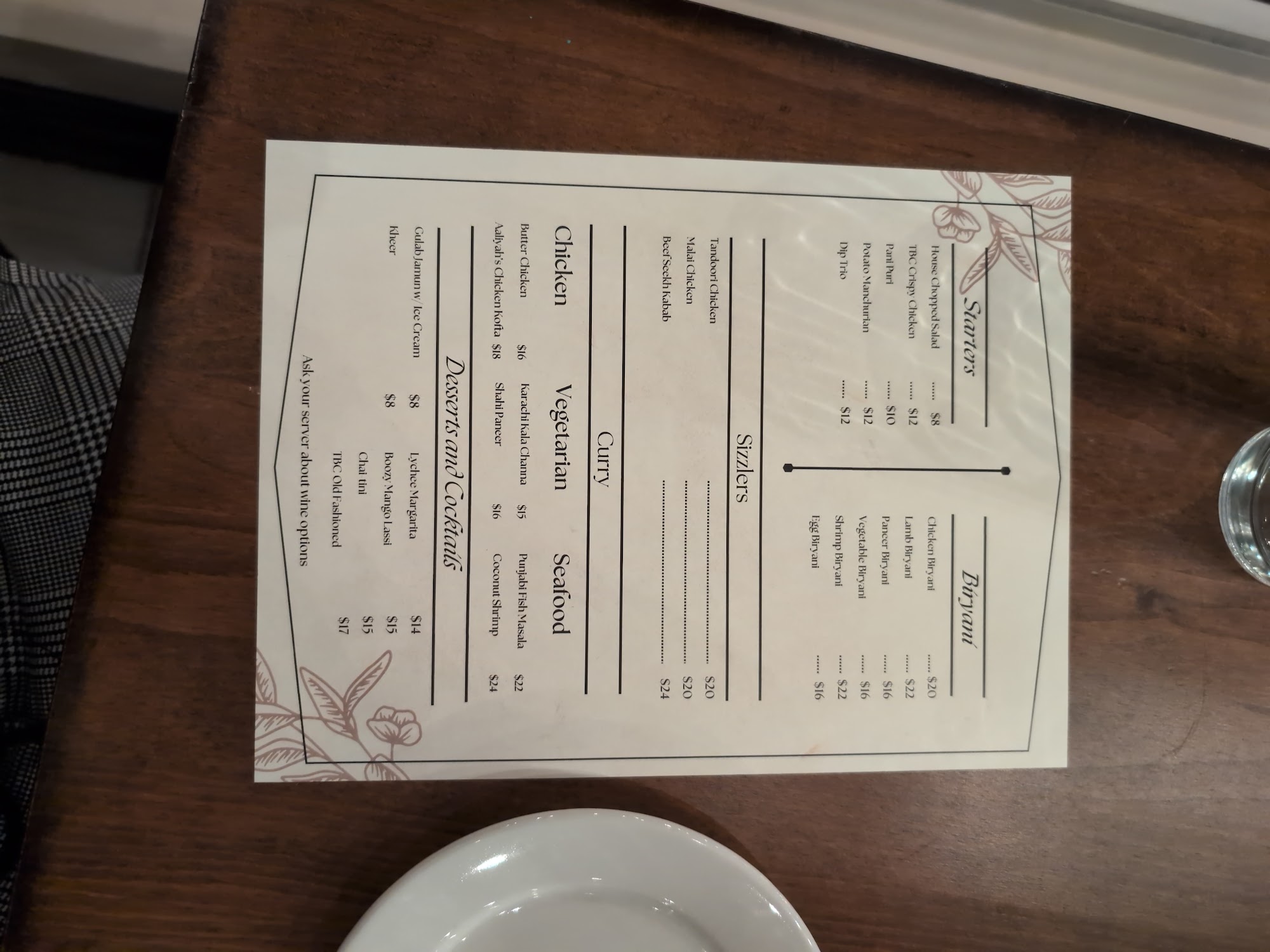 The Biryani Corner Menu