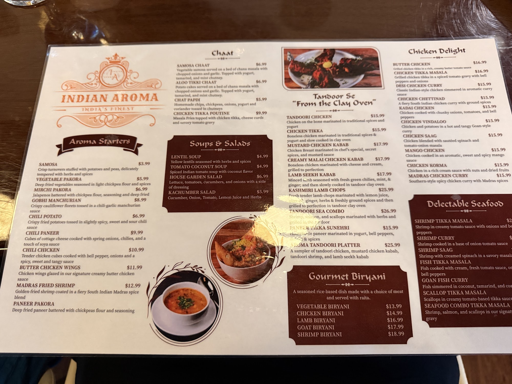 Indian Aroma Menu