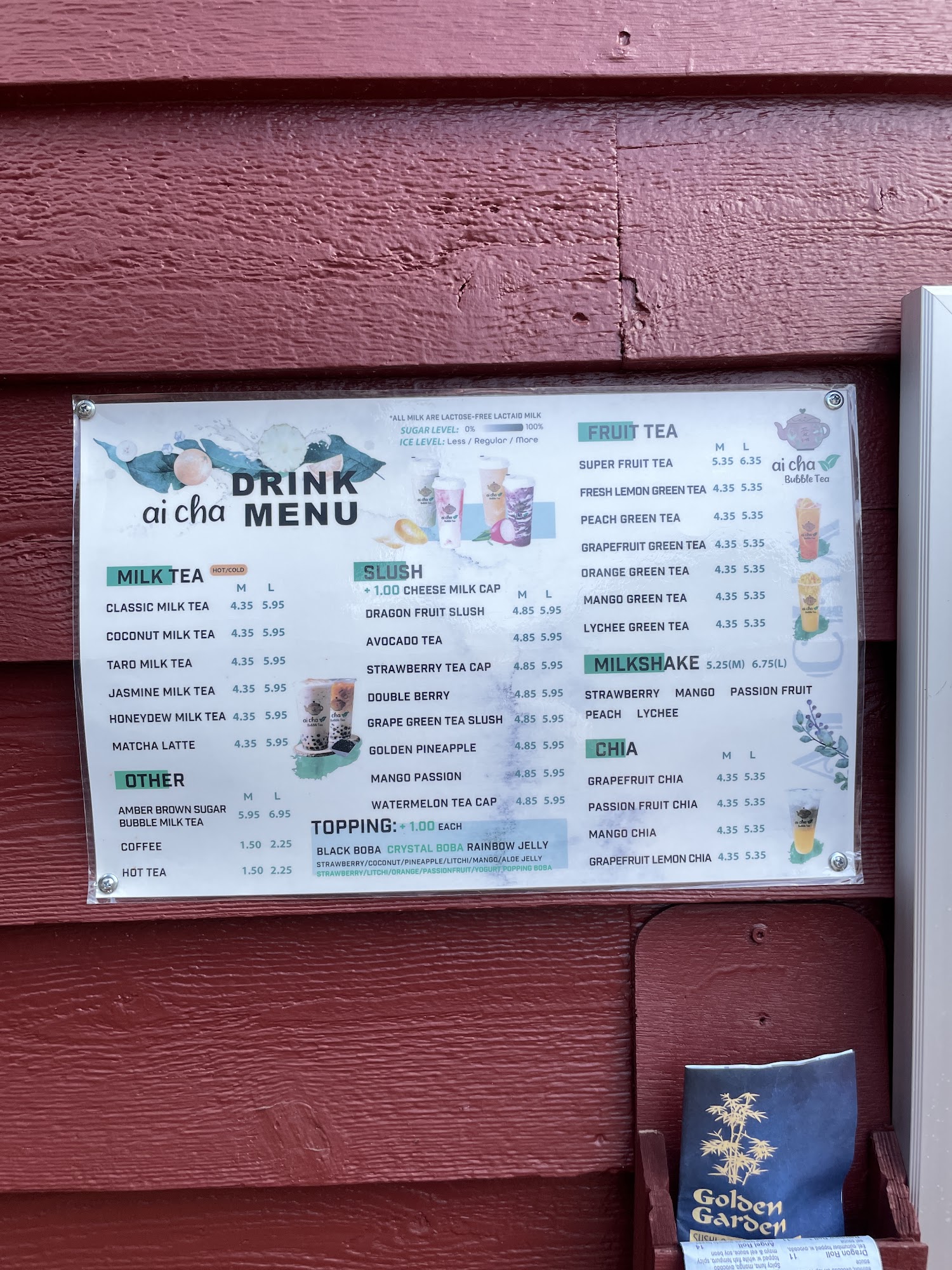 Ai Cha Milk Tea Menu