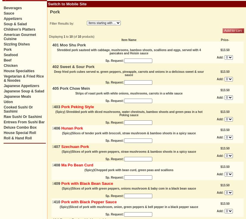 Jade Palace Restaurant Menu