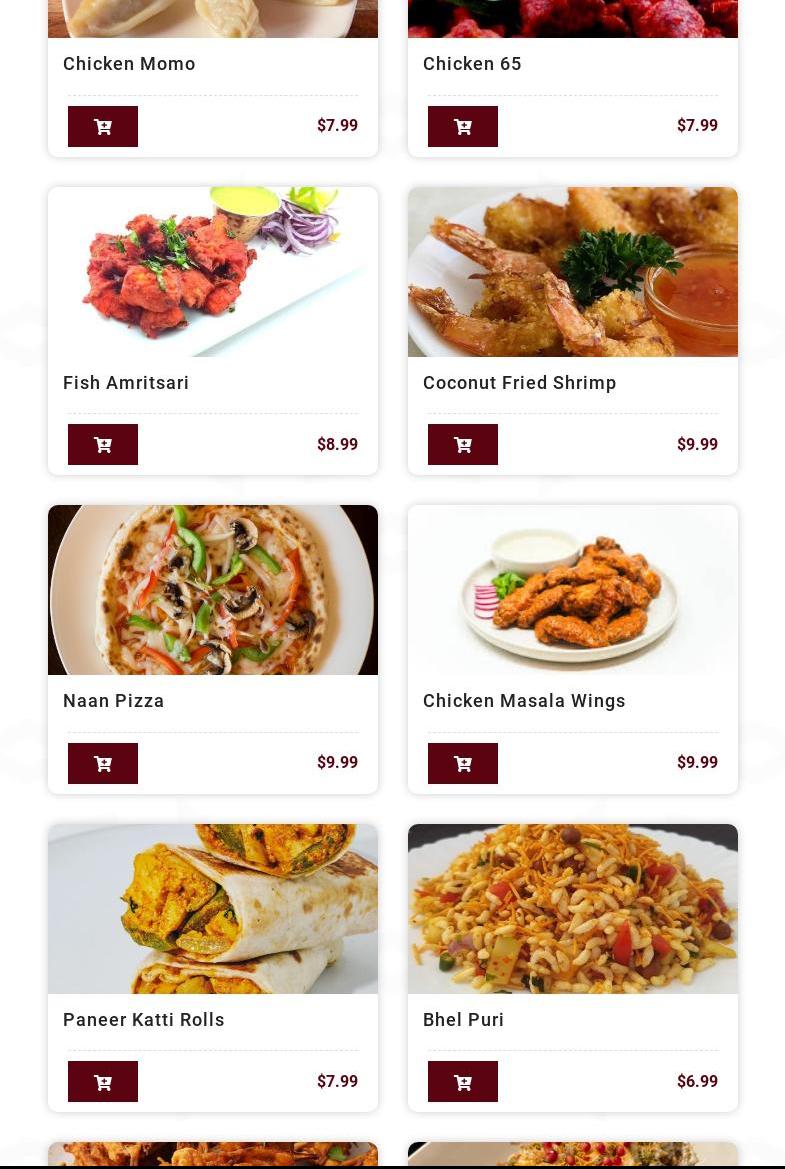 Rangoli Indian Restaurant Menu