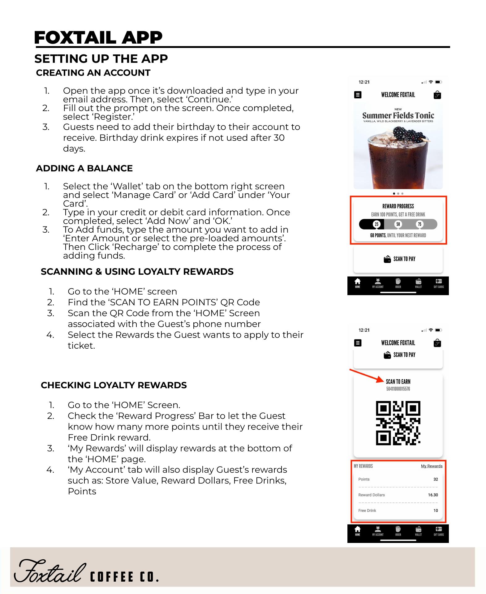 Foxtail Coffee - Promenade at Winterfield Menu