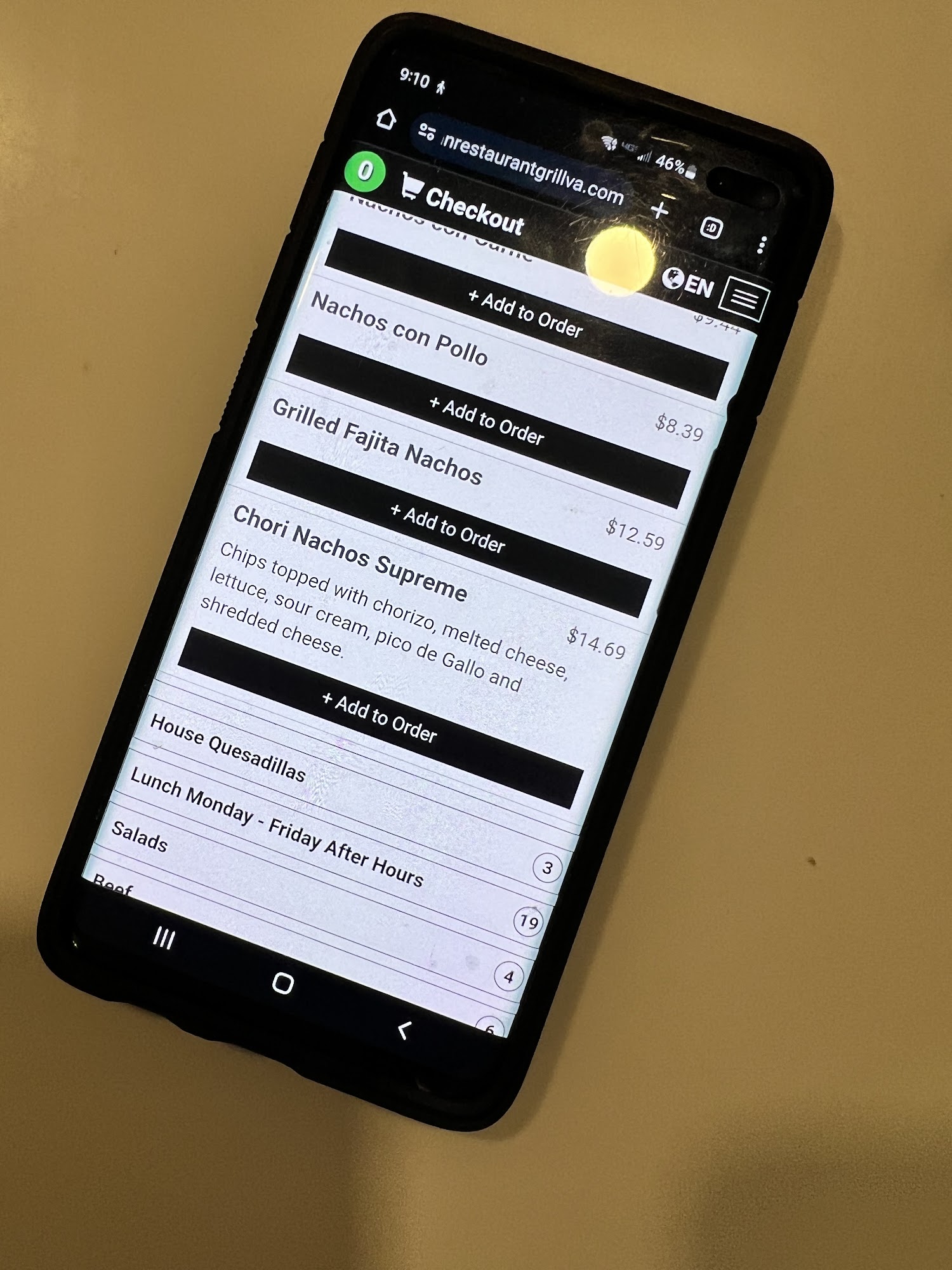 Cancun Bar and Grill Menu