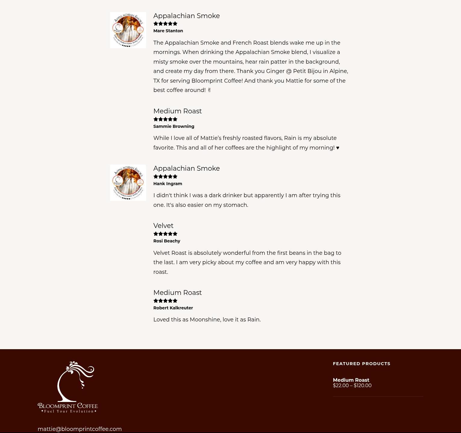 Mattie's Roastery Menu