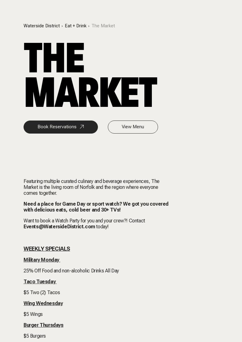 The Market Menu