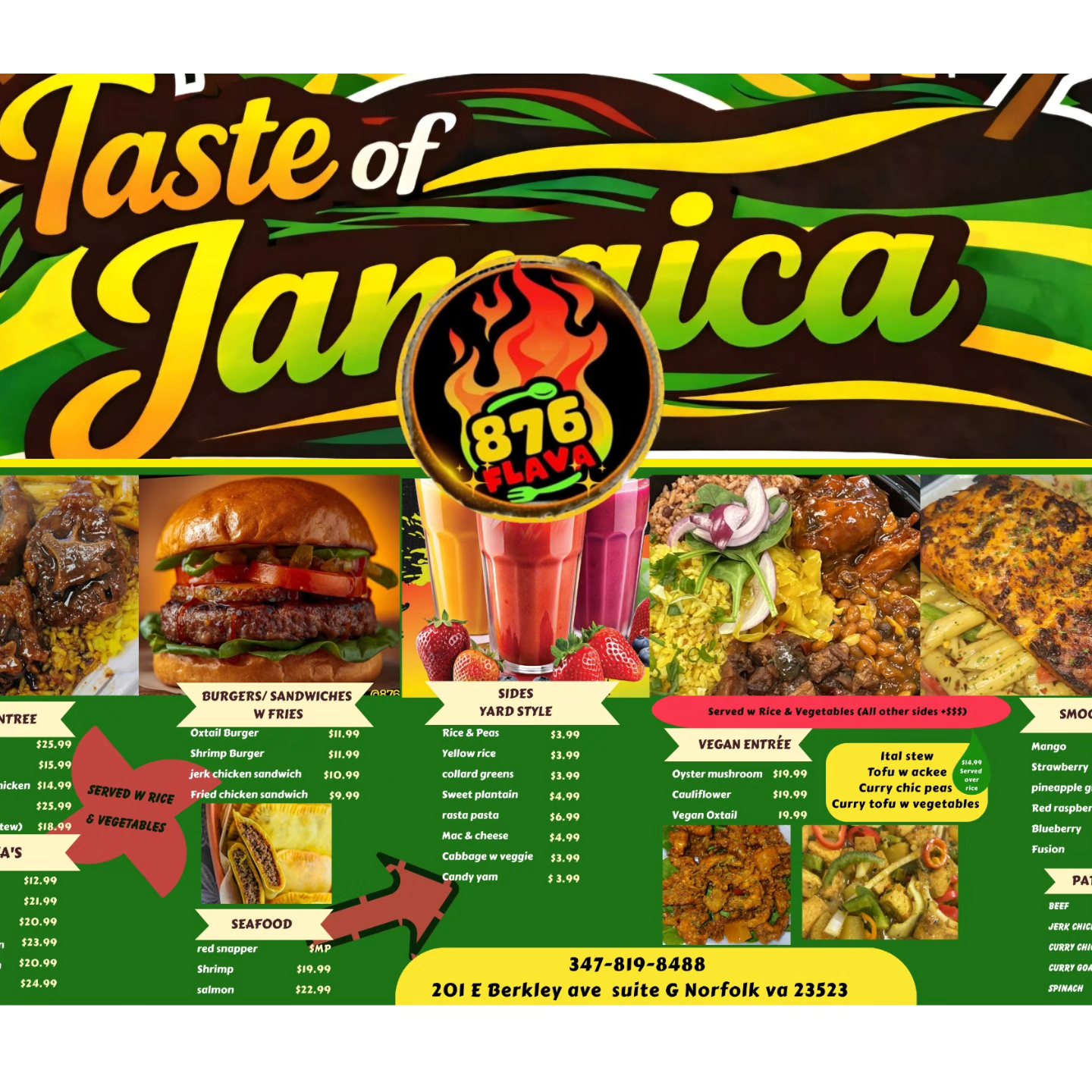 876 Flava (African & Jamaican Food) Menu