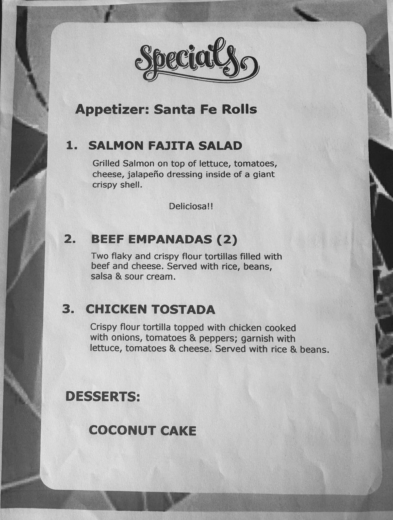 El Rancho Plus Menu