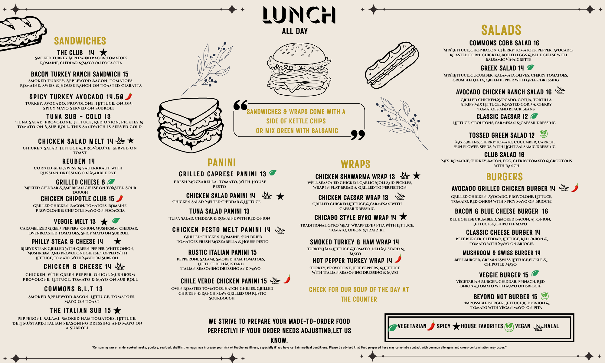 The Commons Fooderie Menu