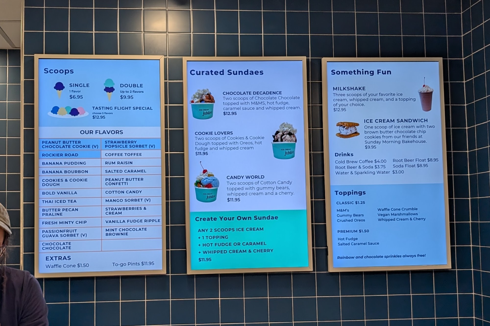 Ice Cream Jubilee - Reston Menu