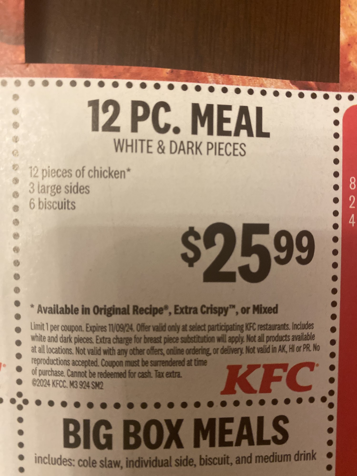 KFC Menu
