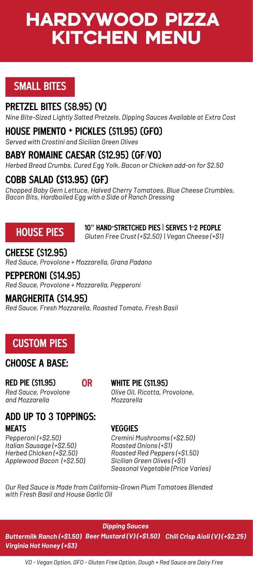 Hardywood Park Craft Brewery - Richmond Menu