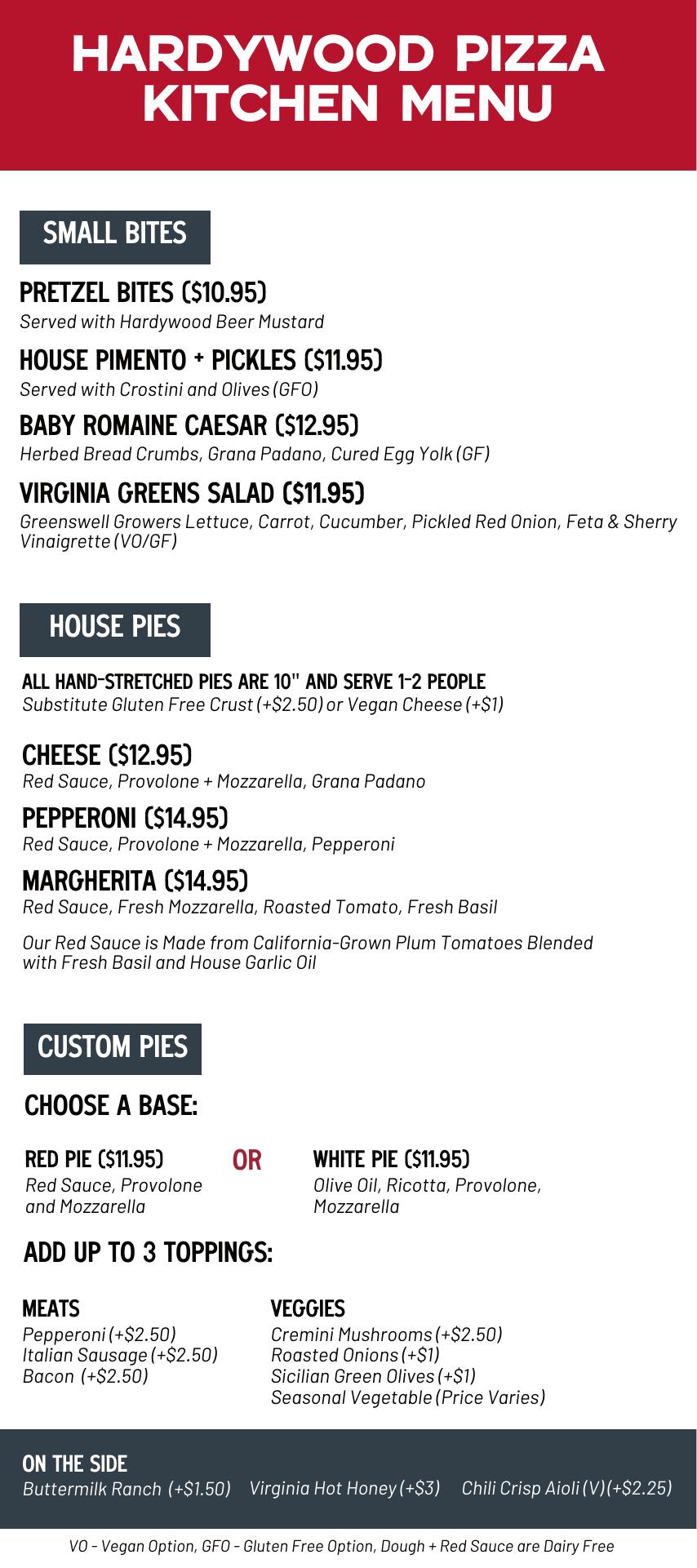Hardywood Park Craft Brewery - Richmond Menu