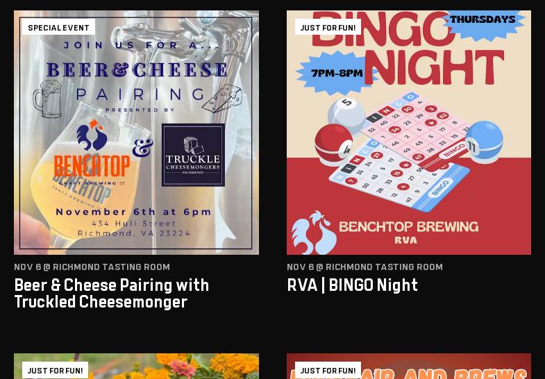 Benchtop Brewing Menu