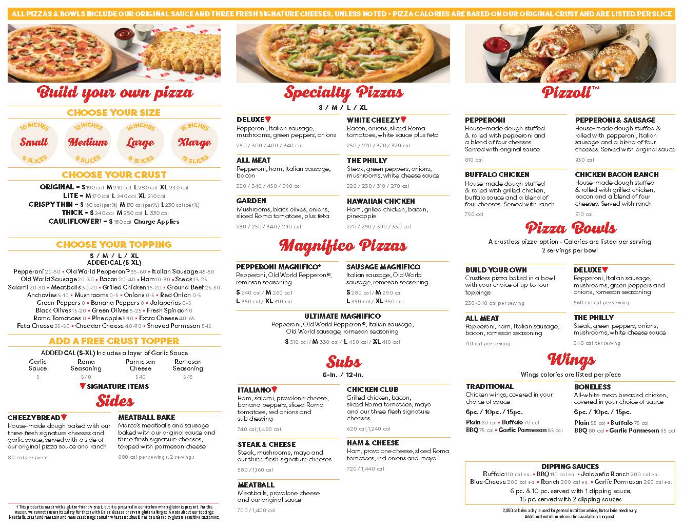 Marco's Pizza Menu