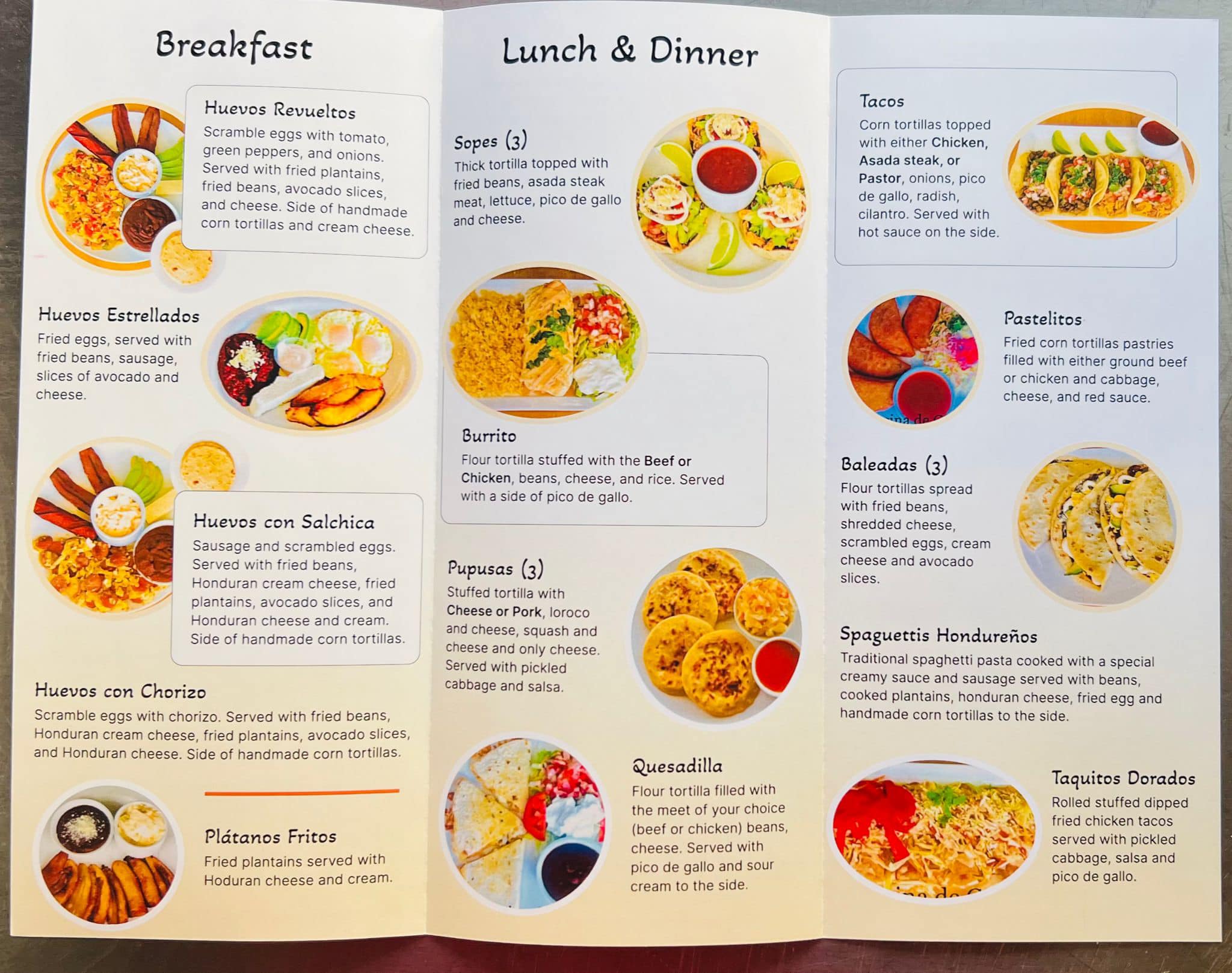 LA COCINA DE GOYITA Menu
