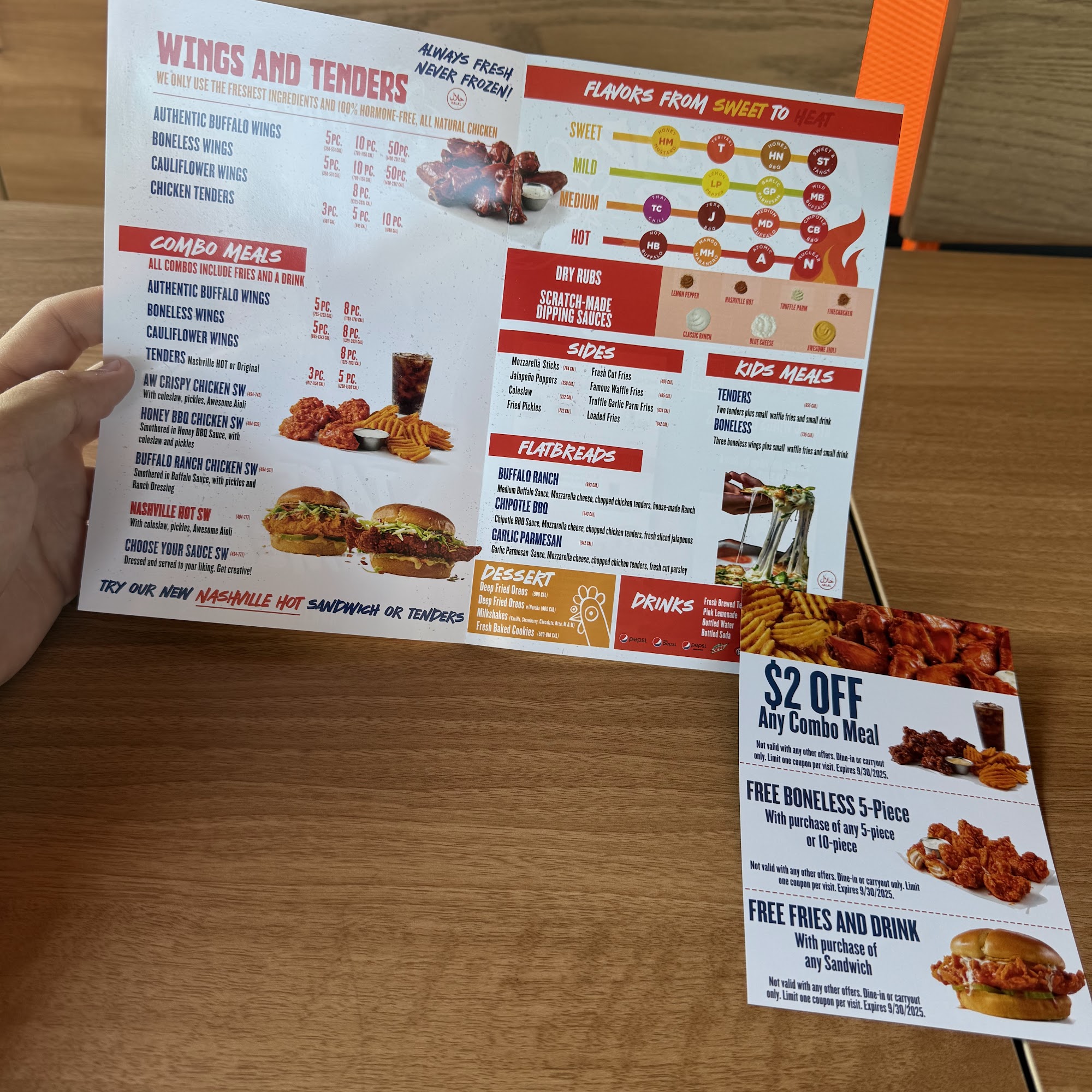 Atomic Wings Roanoke Menu