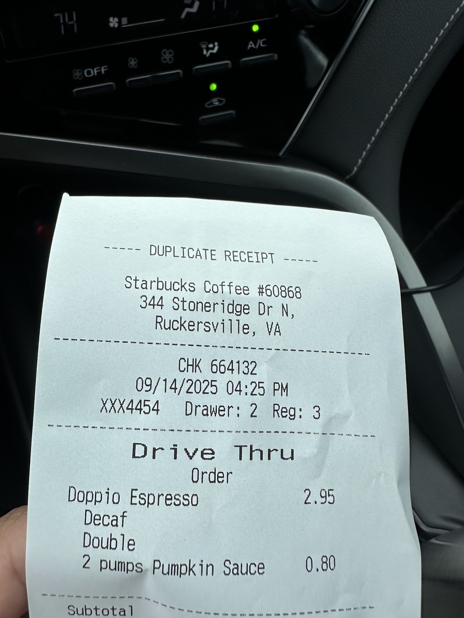 Starbucks Menu