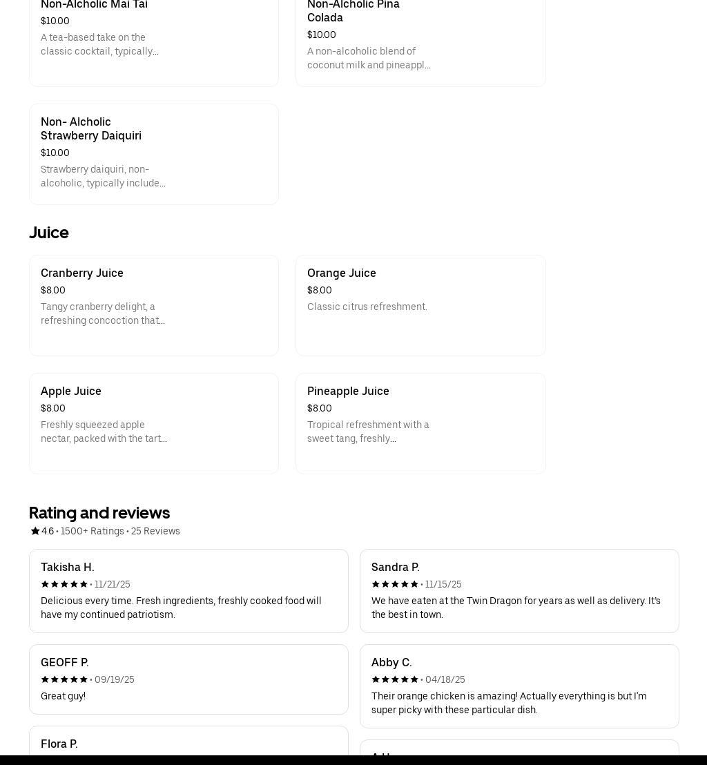 Dragon Chinese Restaurant Menu