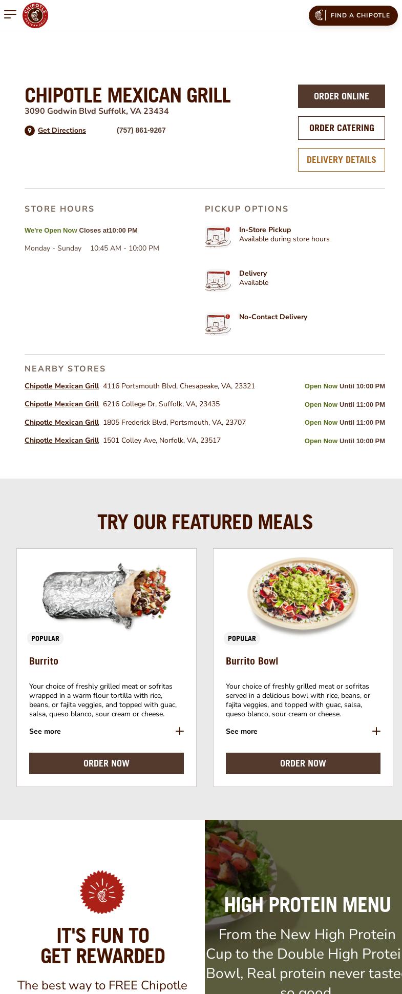 Chipotle Mexican Grill Menu