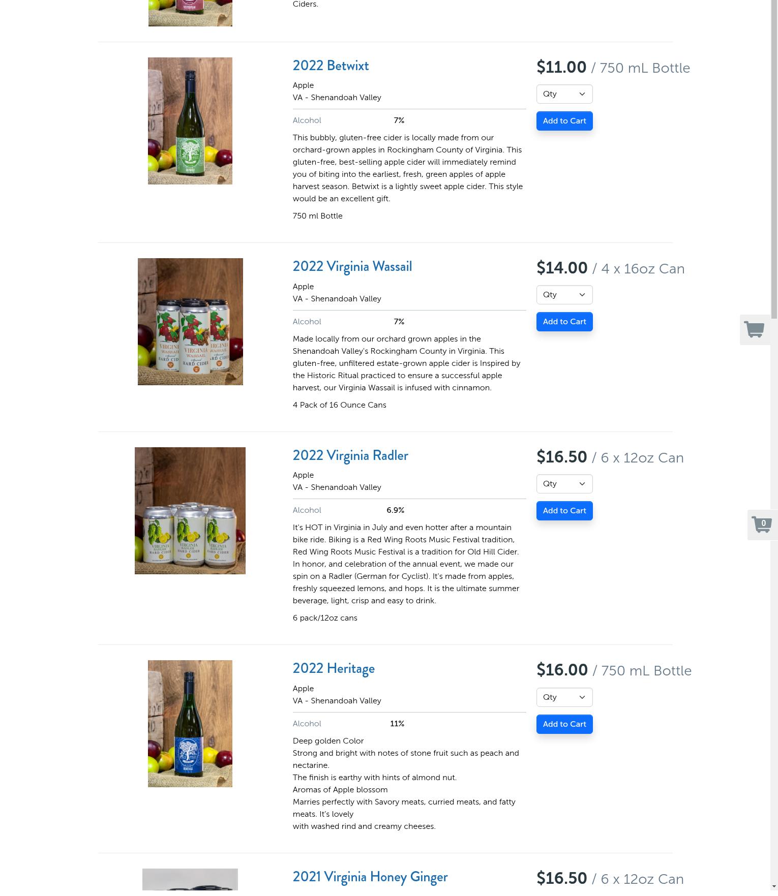 Showalter’s Orchard & Greenhouse Menu