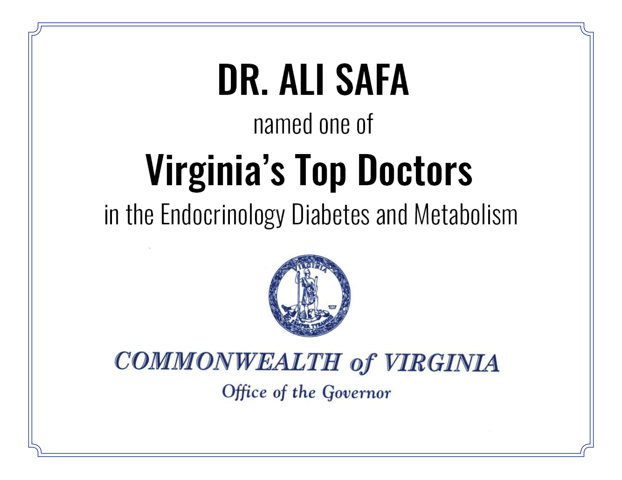 Endocrine and Diabetes Center; Ali M Safa, MD Vienna