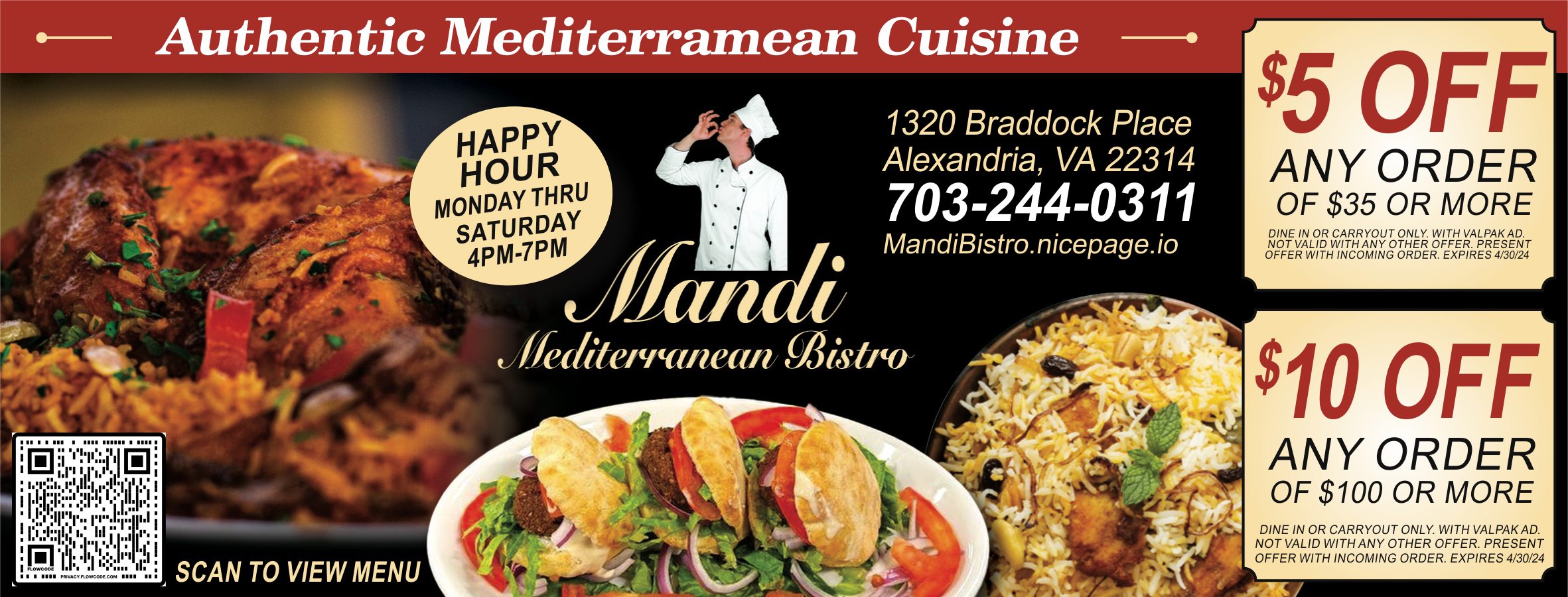 Mandi Mediterranean Menu