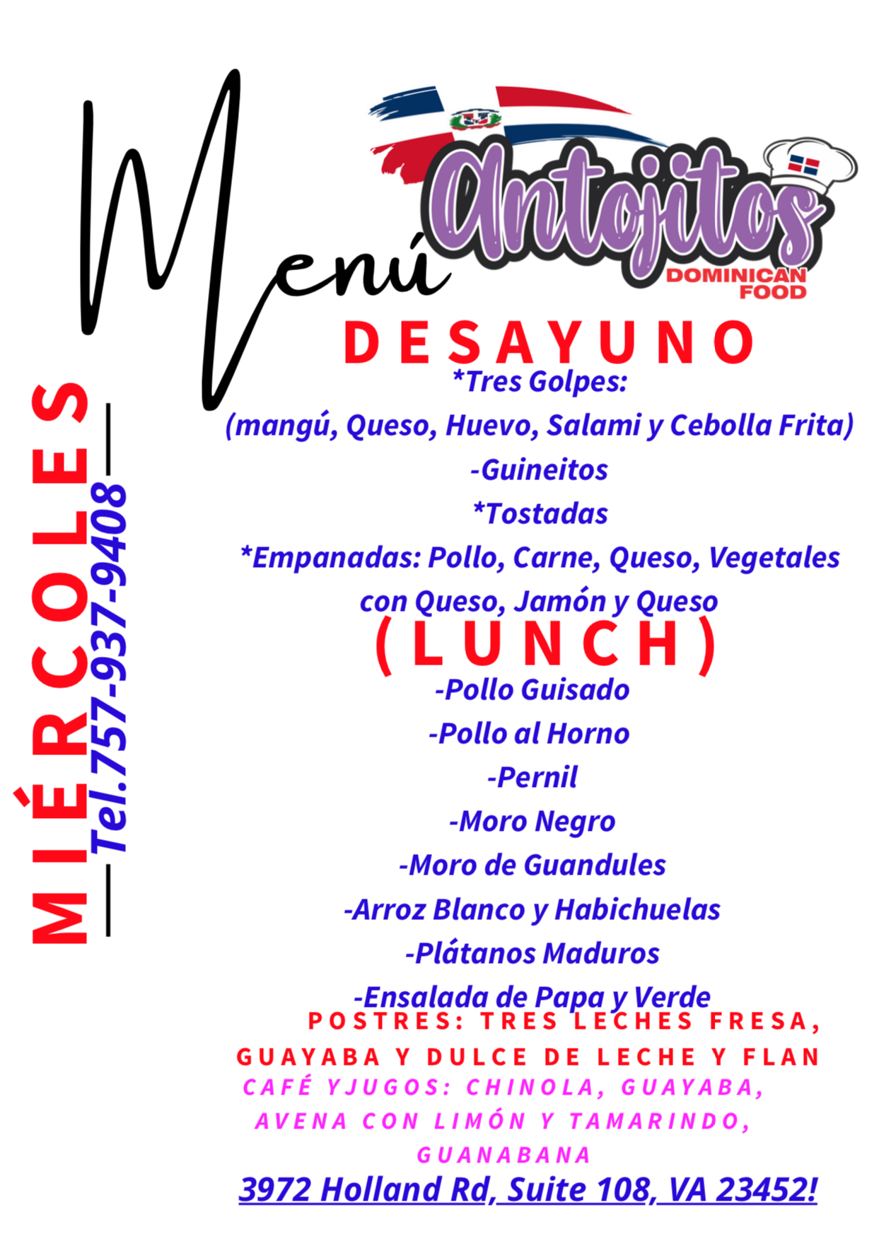 Antojitos Menu