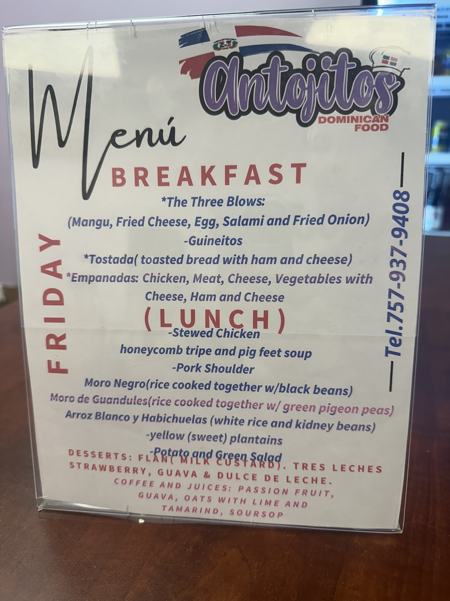 Antojitos Menu