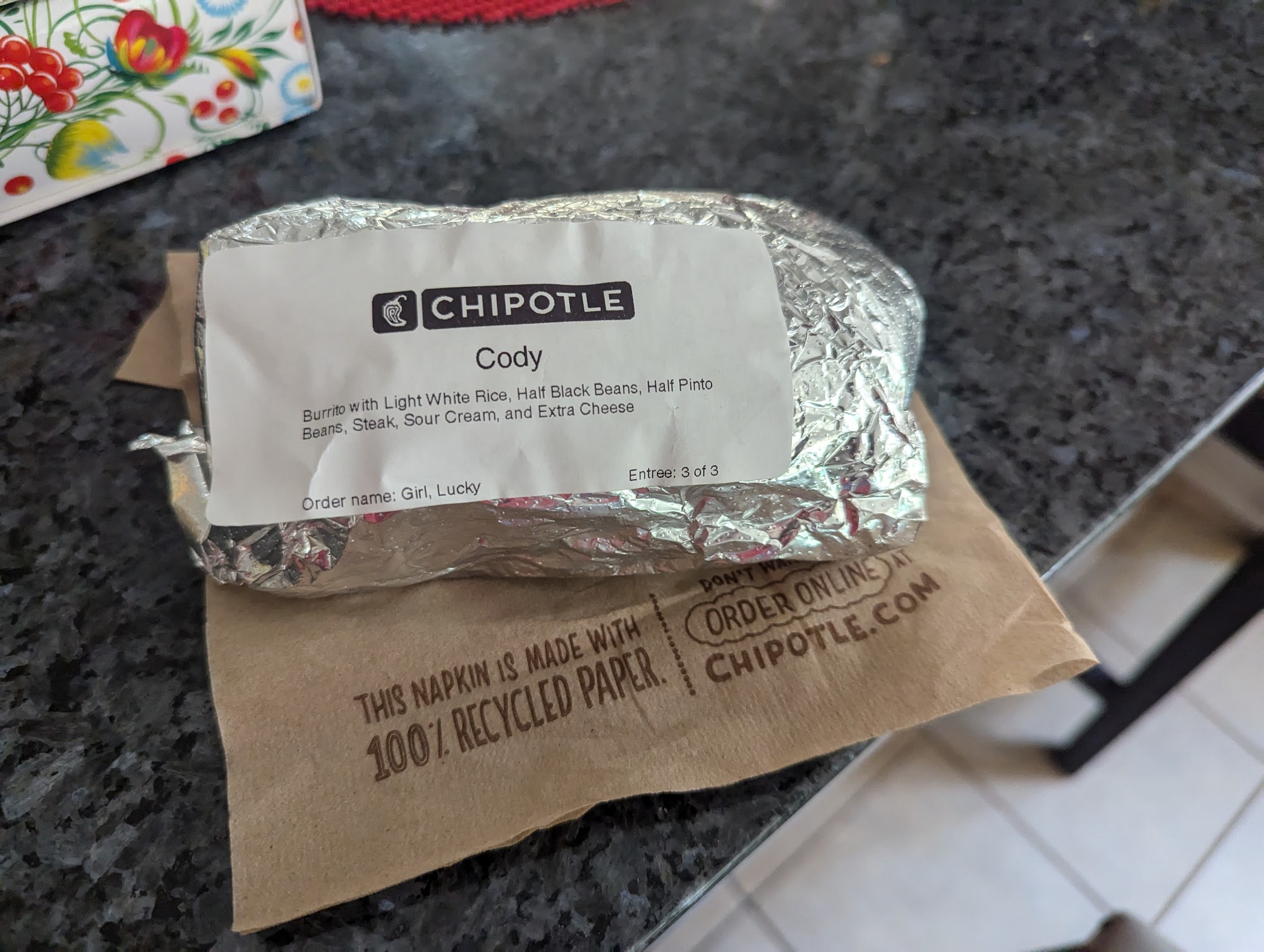Chipotle Mexican Grill Menu