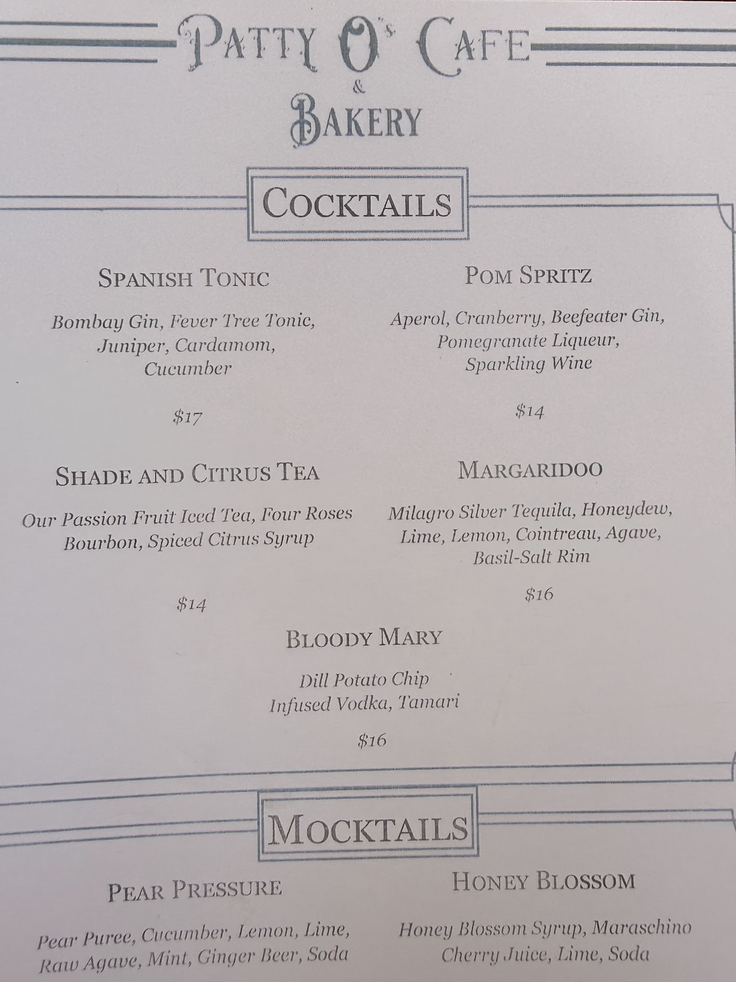 Patty O’s Cafe Washington