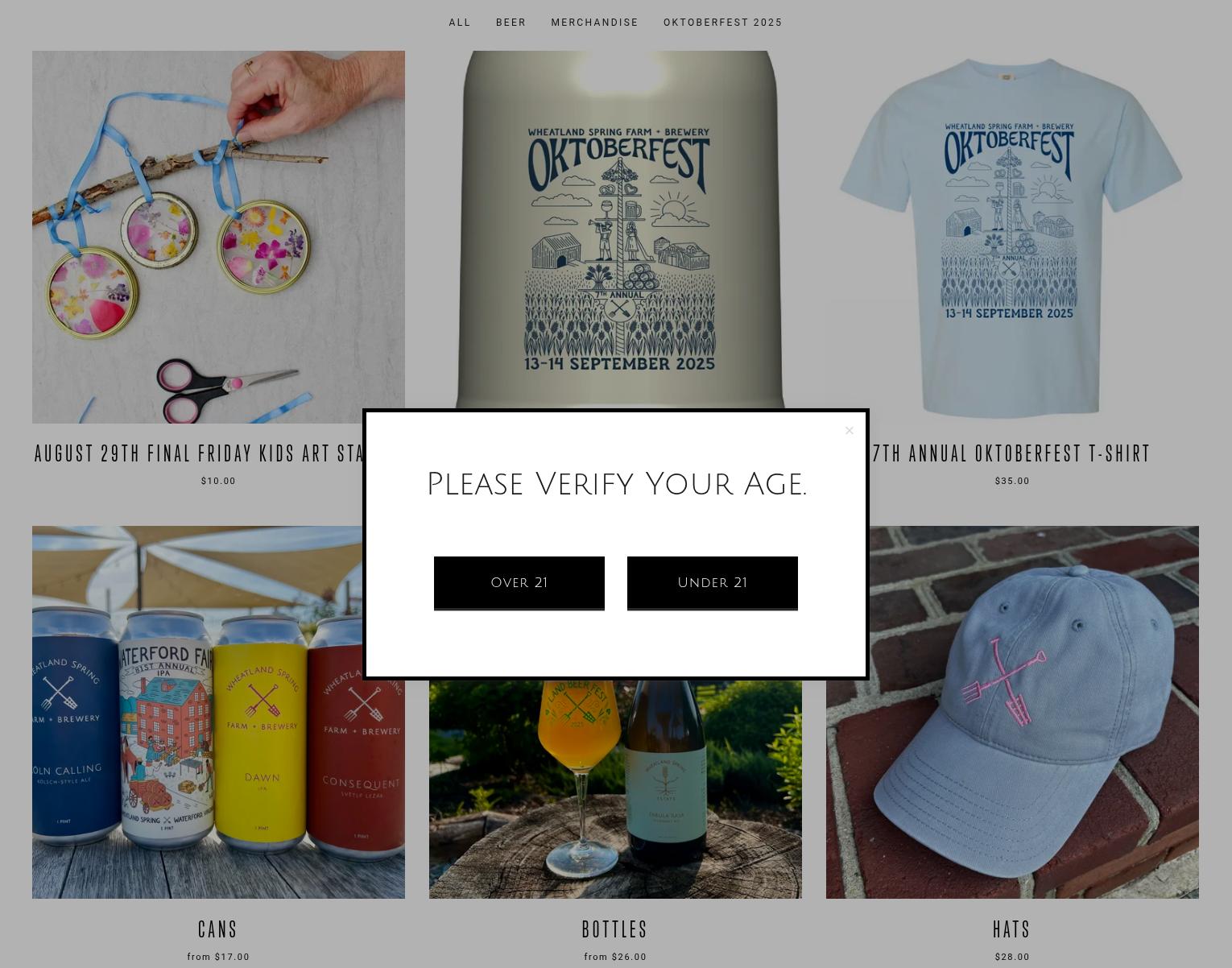 Wheatland Spring Farm + Brewery Menu