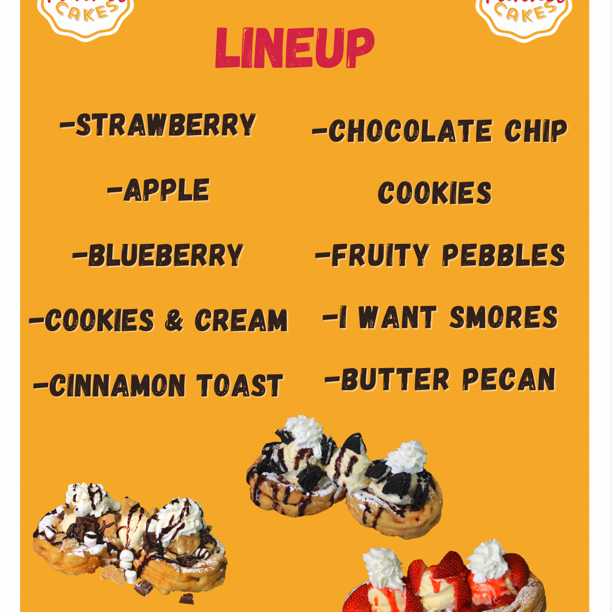 Cason Funnel Cakes Menu