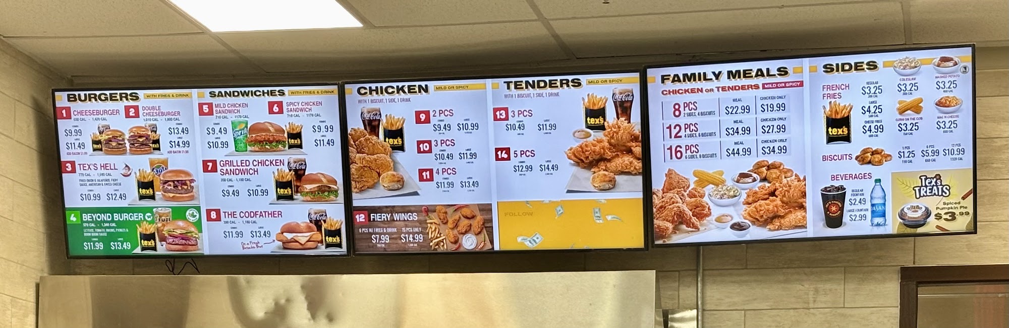 Tex’s Chicken & Burgers Menu