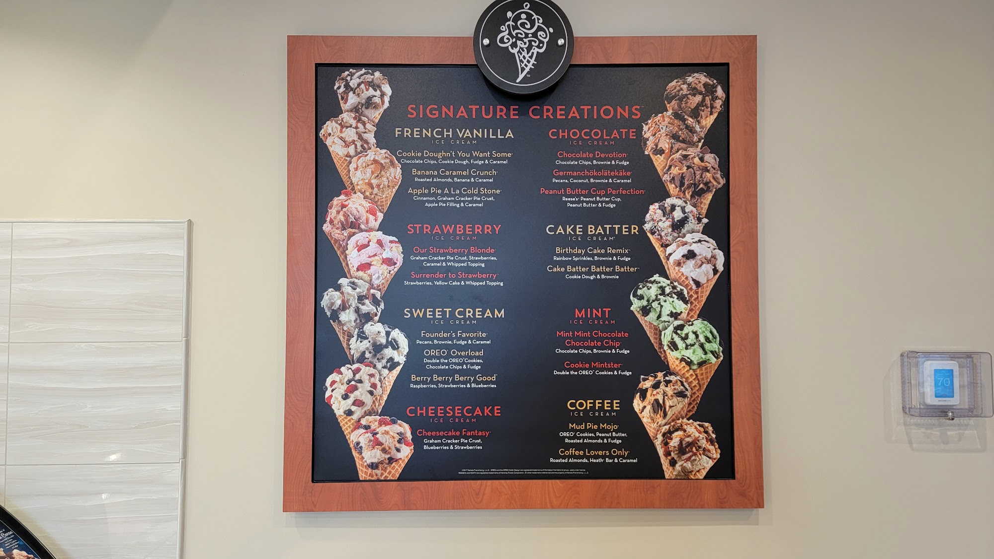 Cold Stone Creamery Menu