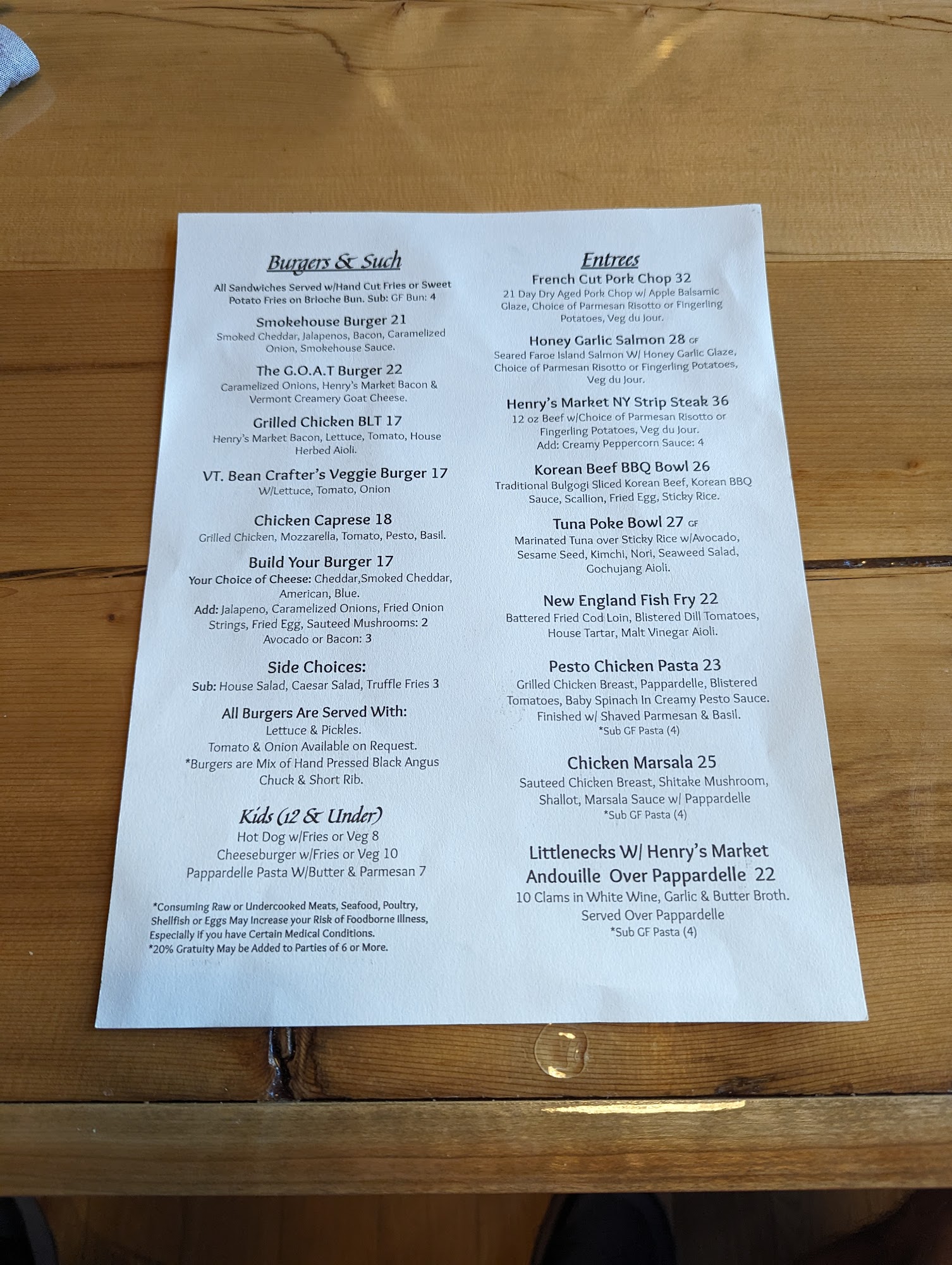 Union South Bar & Provisions Menu