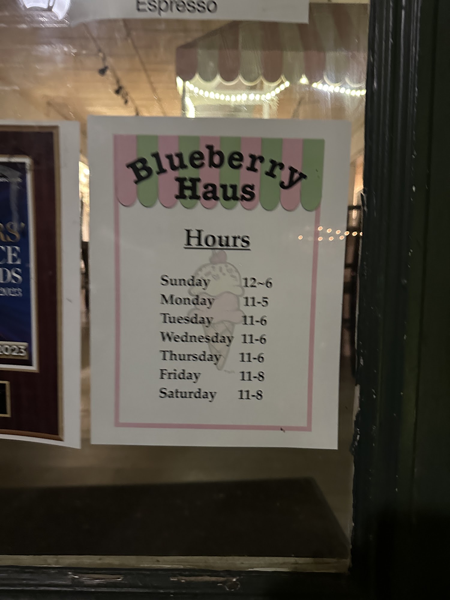 Blueberry Haus Menu