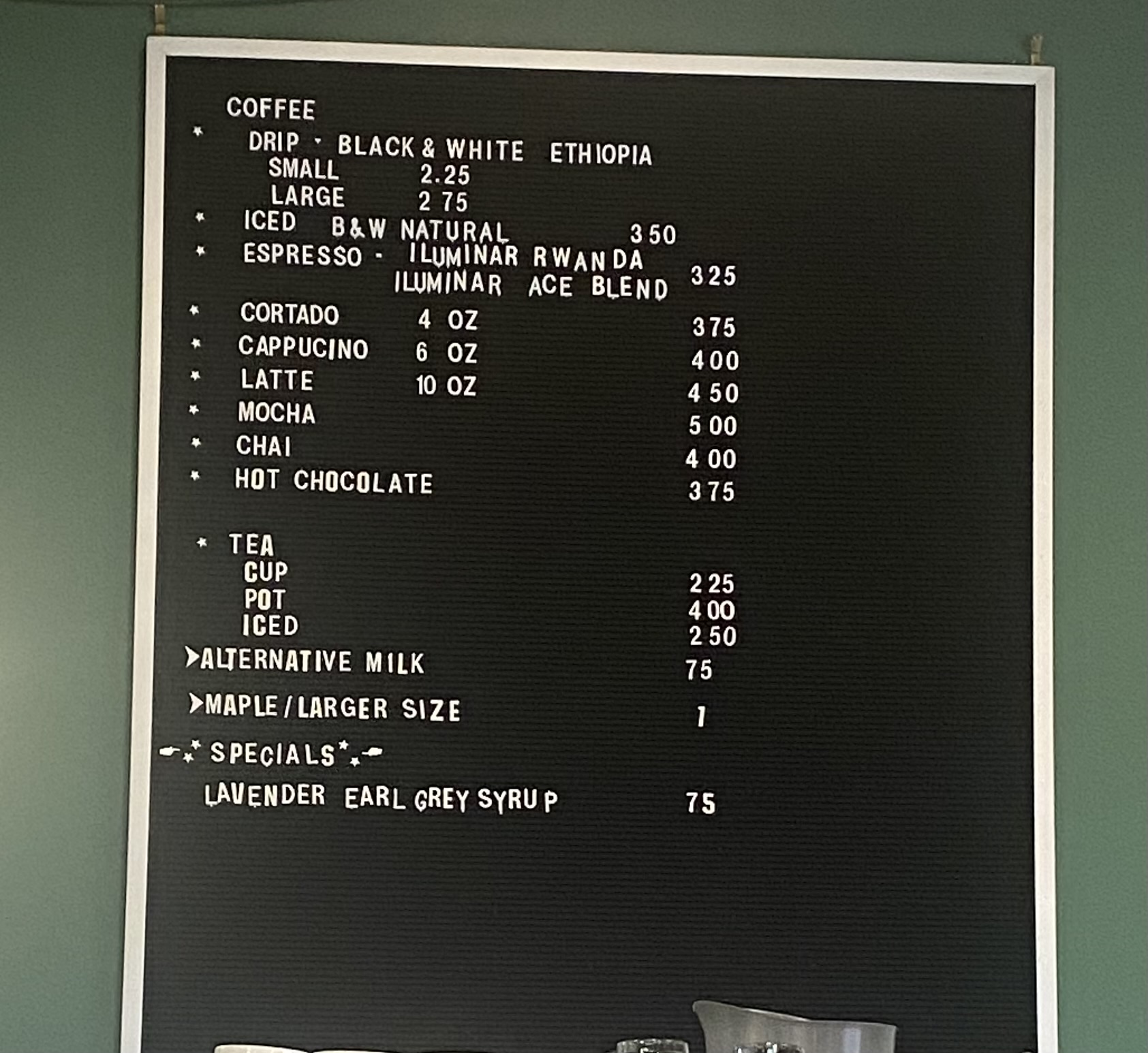 Scout Bakery Menu