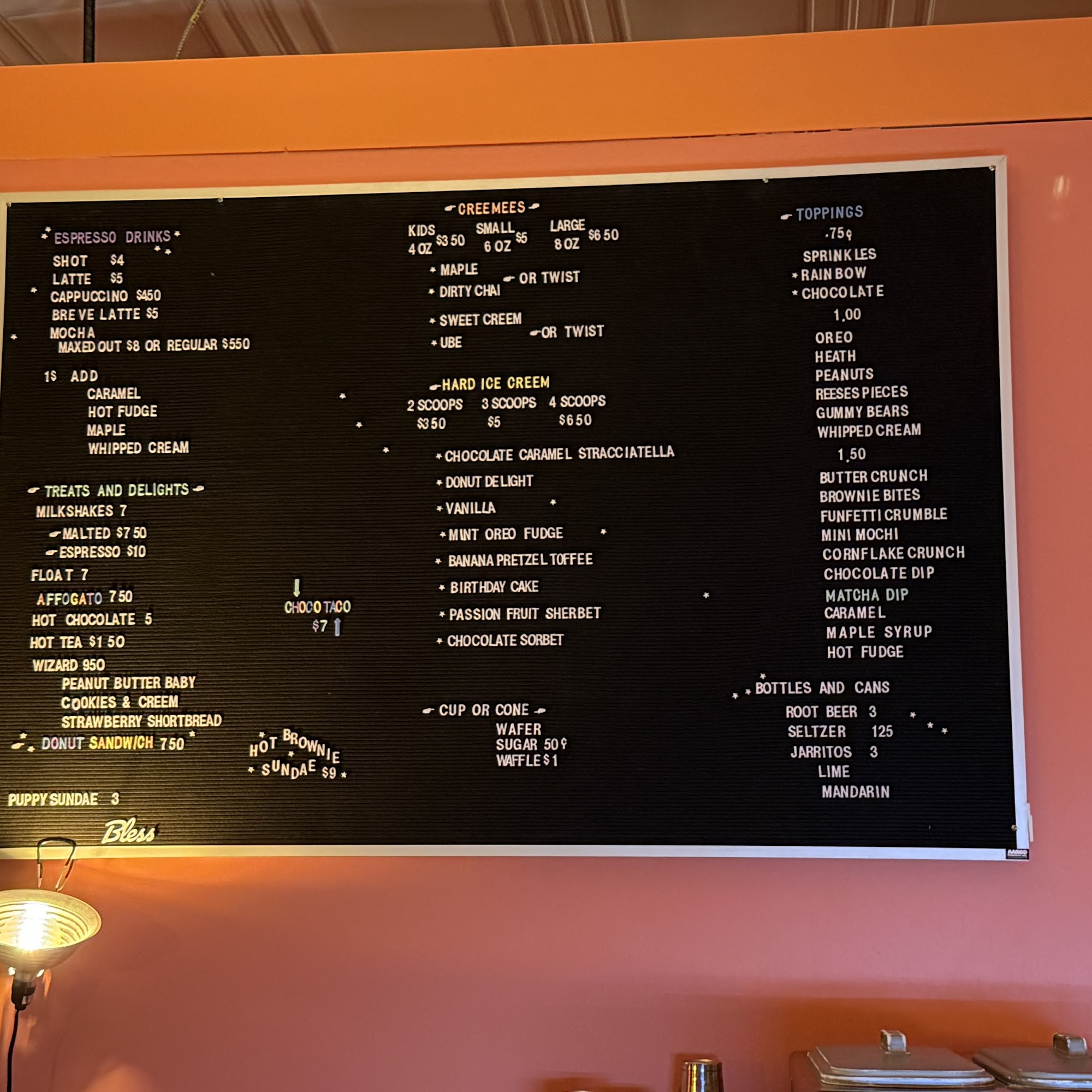 Mr Creemee Menu