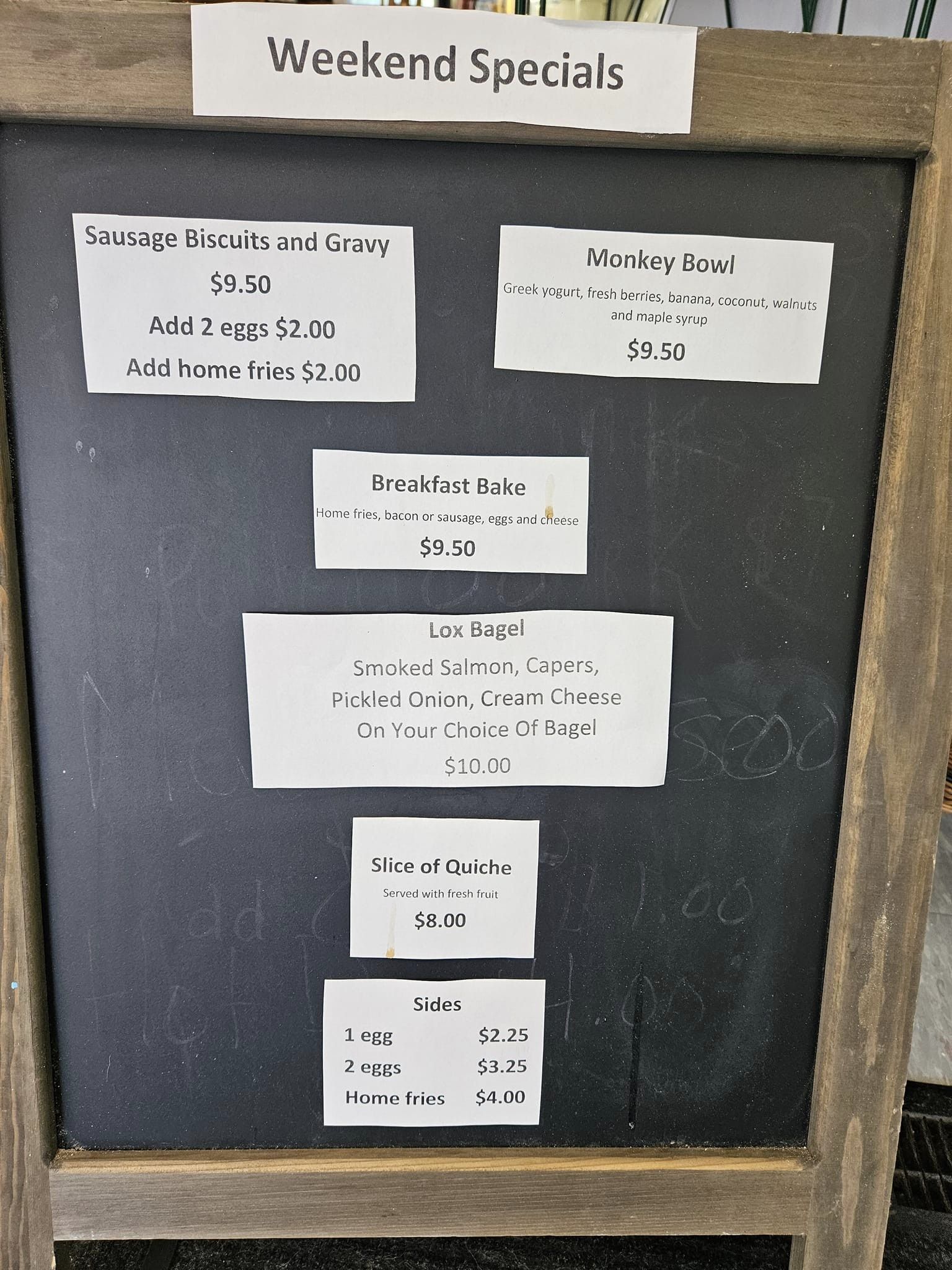 North River Bakery Menu