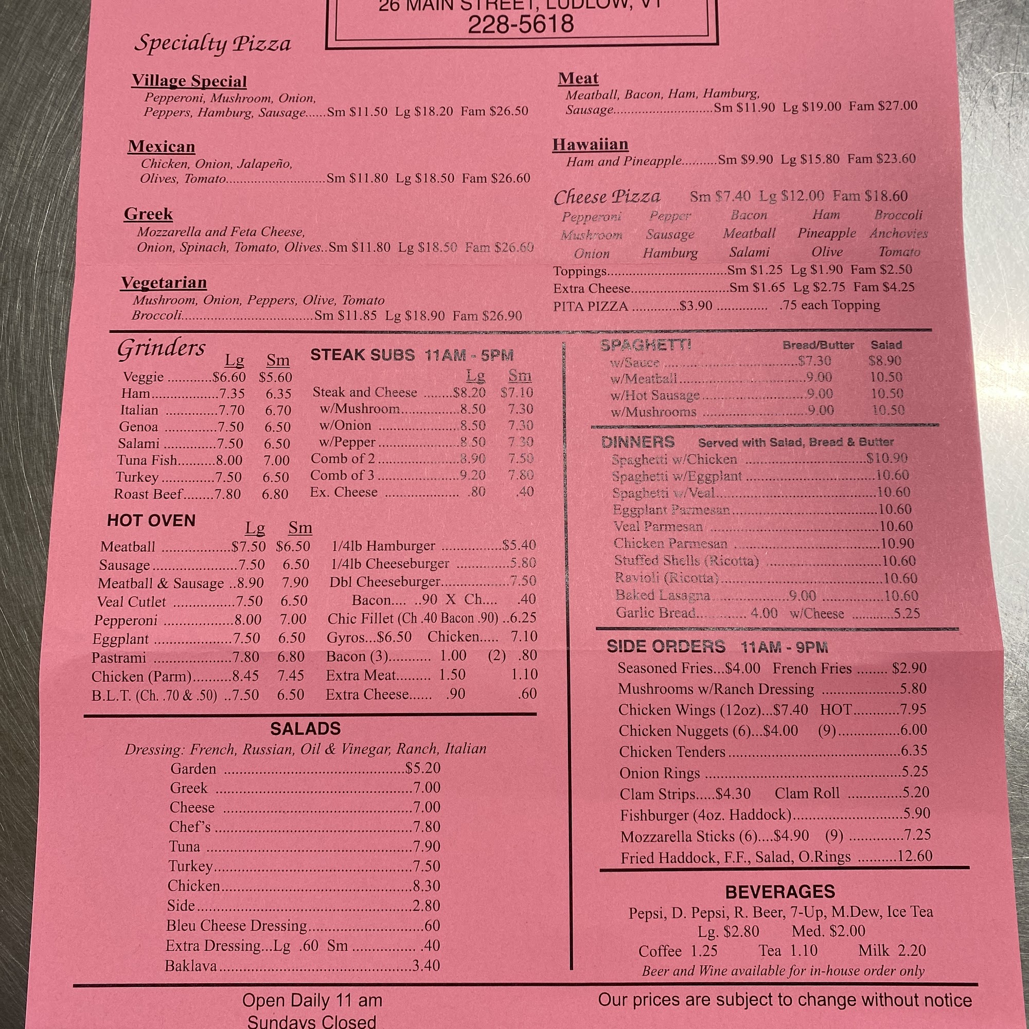 Ludlow Village Pizza Ludlow