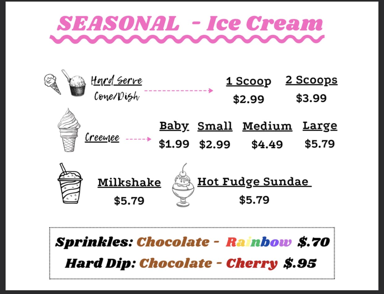 R B's Delicatessen Menu