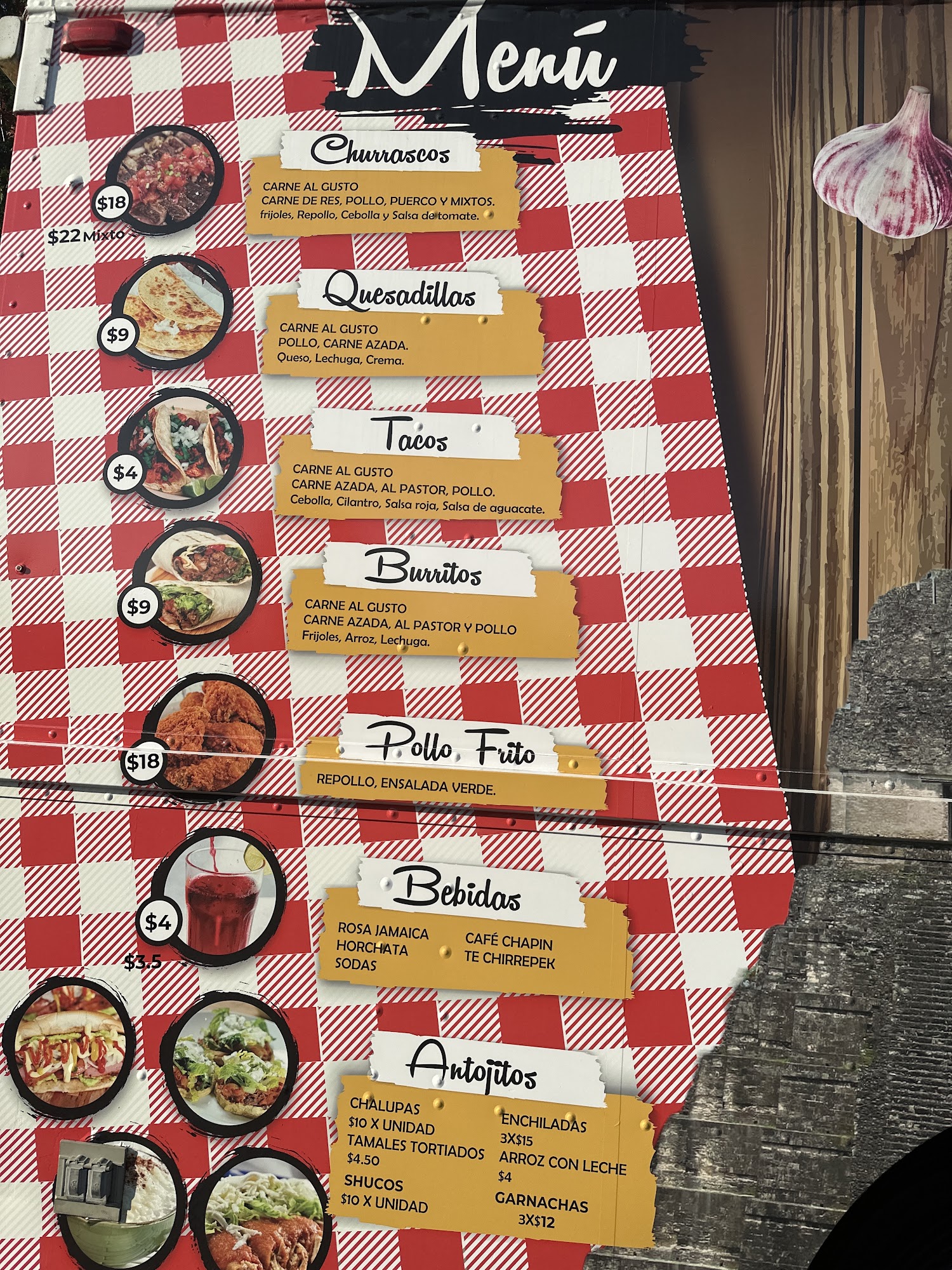 Churrascos La Esquina Menu