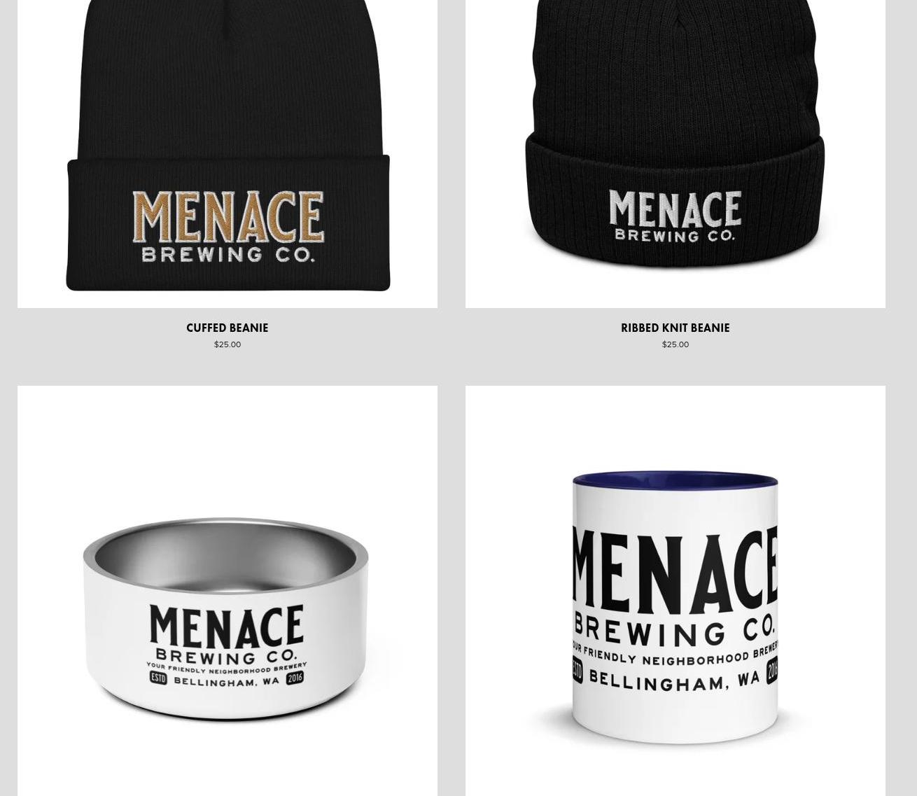 Menace Brewing Menu